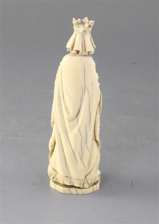 A 19th century French carved ivory figure of a Saint, height 6.75in.